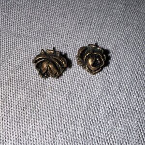 Gold Rose Stud Earrings